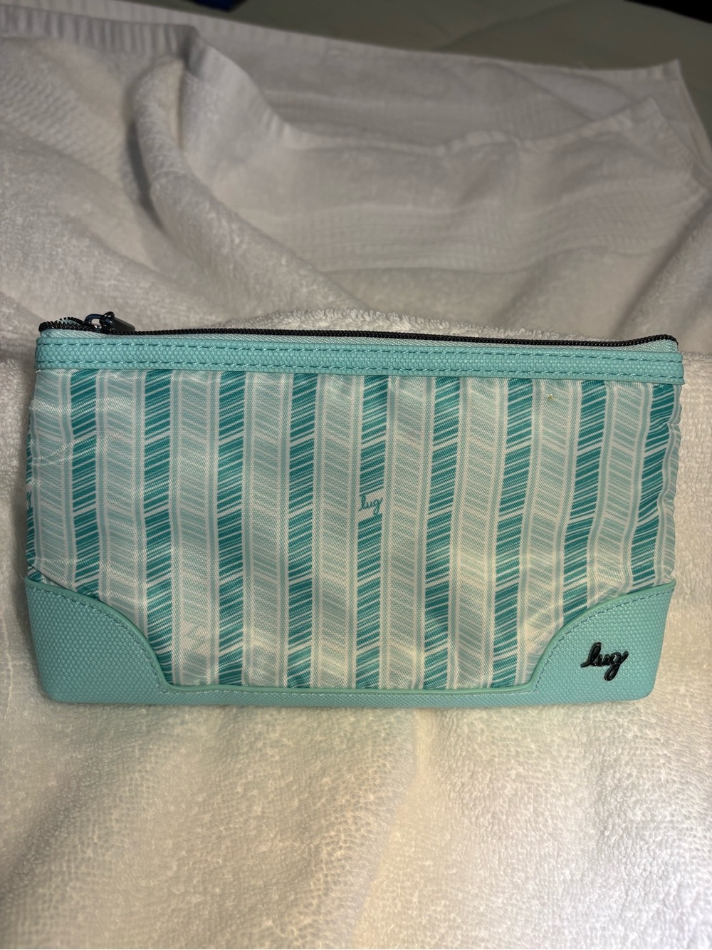 lug Aqua Striped Cosmetic Zip Pouch